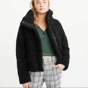 Abercrombie \u0026 Fitch Jackets \u0026 Coats | Abercrombie Black Sherpa Puffer | Color: Black | Size: XL | Kirstenmmac's Closet